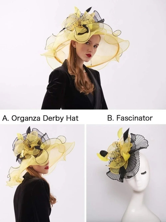 Elegant Floral Organza Fascinator Hat for Women | Tea Party, Wedding, Church main image 4
